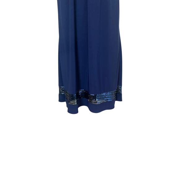 OLEG CASSINI BLACK TIE EVENING COCKTAIL DRESS SLEEVELESS SEQUIN NAVY SIZE 6 - Picture 8 of 15